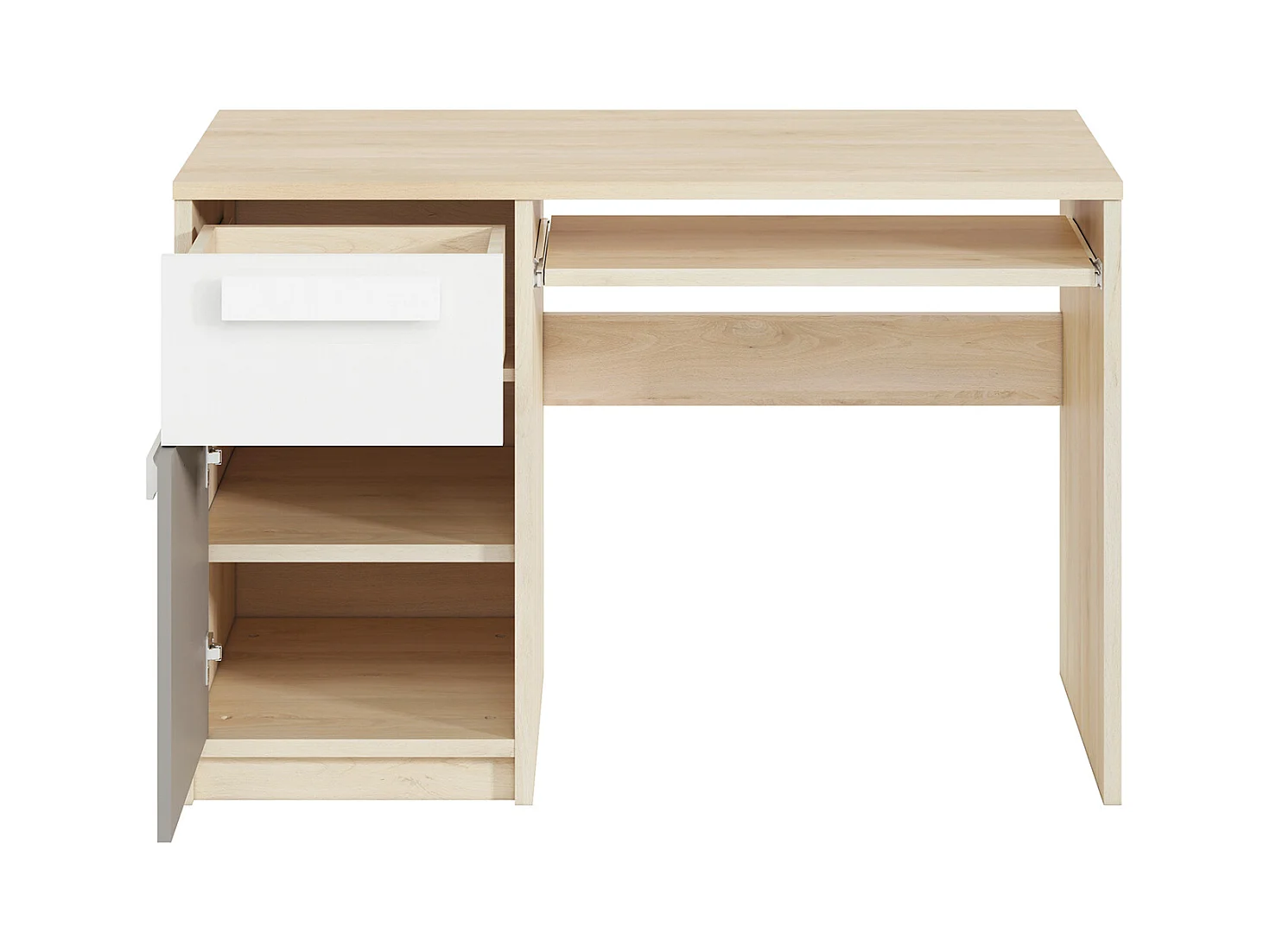 SCHREIBTISCH Drop Fjord Buche / weiß / grau 119 / 55 / 79cm