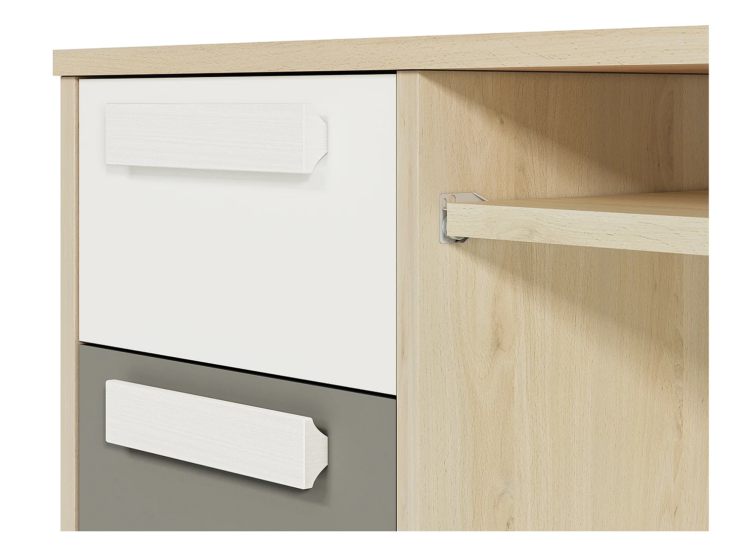 SCHREIBTISCH Drop Fjord Buche / weiß / grau 119 / 55 / 79cm