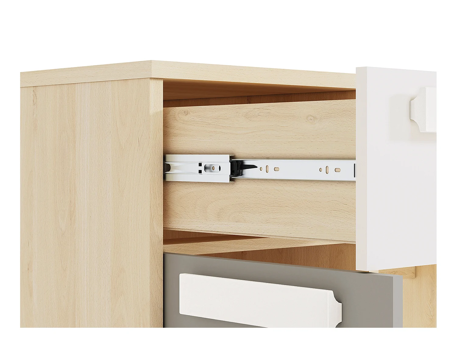 SCHREIBTISCH Drop Fjord Buche / weiß / grau 119 / 55 / 79cm