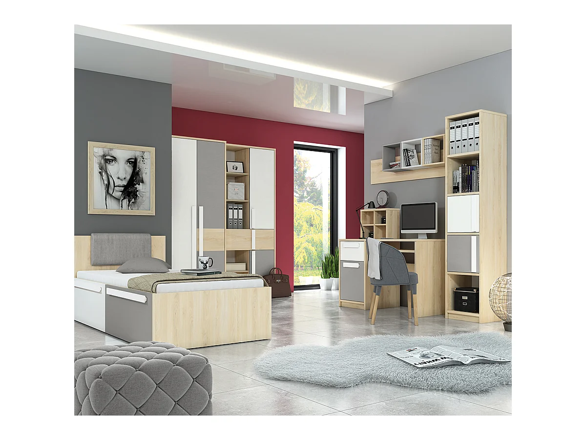 SCHREIBTISCH Drop Fjord Buche / weiß / grau 119 / 55 / 79cm