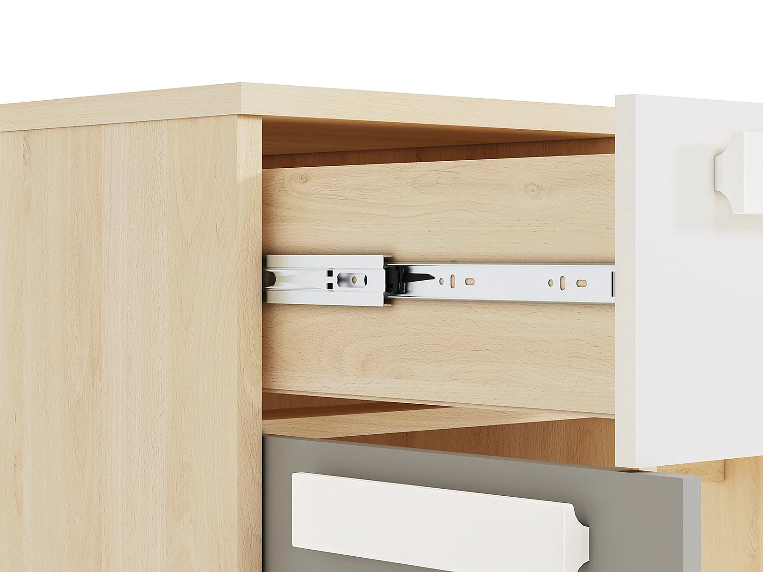 SCHREIBTISCH Drop Fjord Buche / weiß / grau 119 / 55 / 79cm