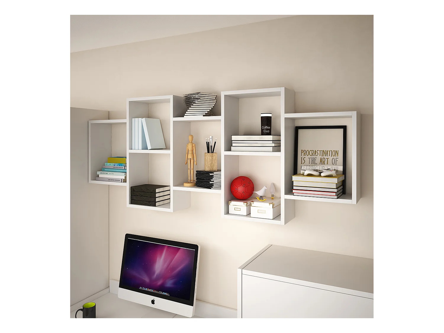 WANDREGAL Trio weiß 160,5 / 18 / 65cm