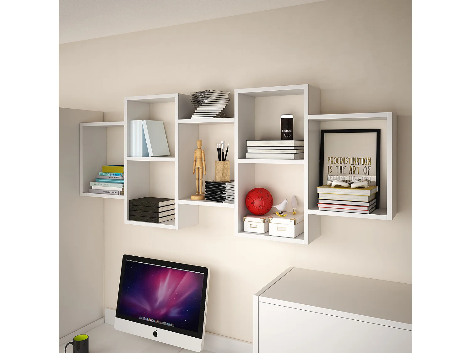 WANDREGAL Trio weiß 160,5 / 18 / 65cm