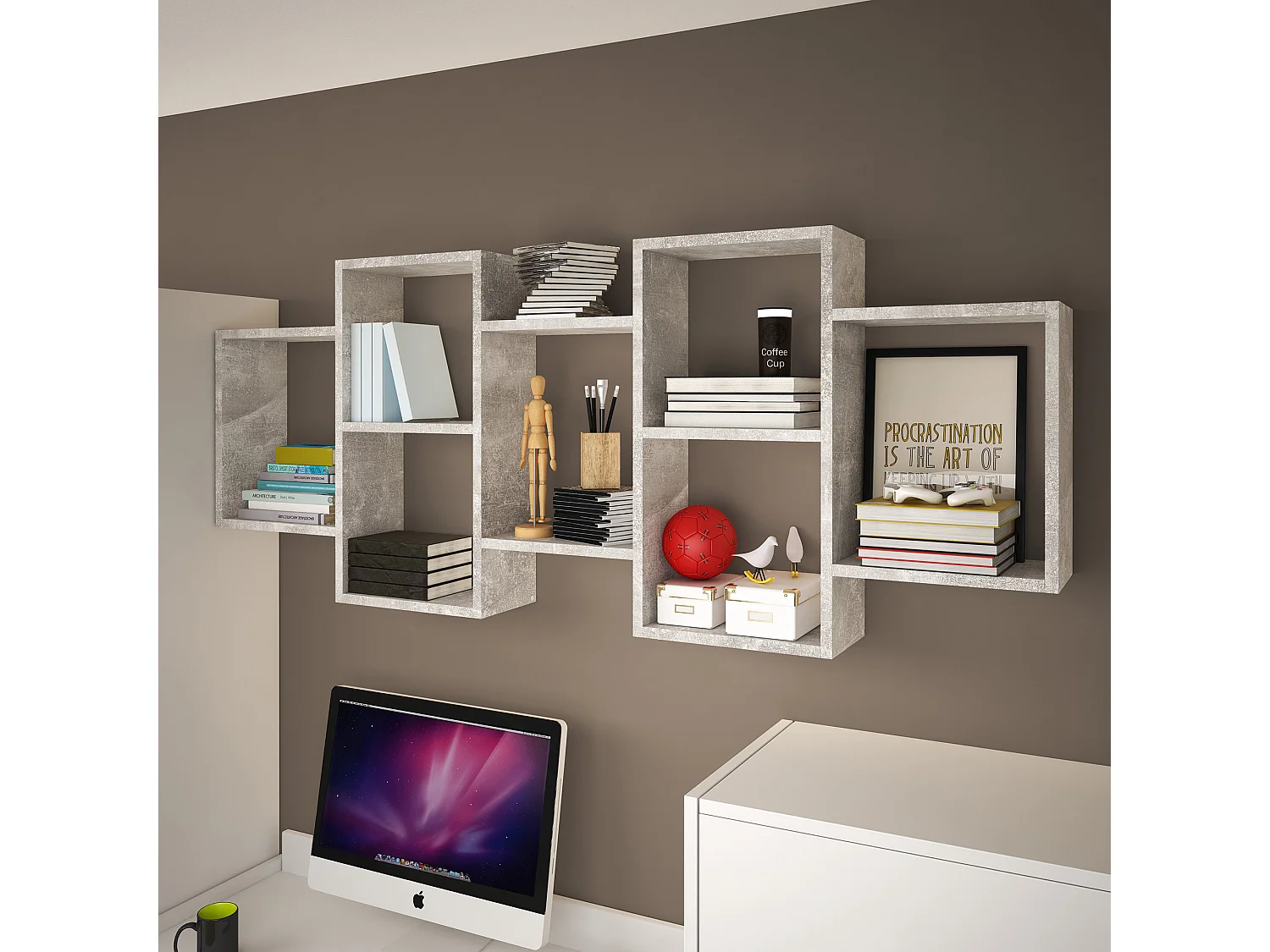 WANDREGAL Trio Beton 160,5 / 18 / 65cm