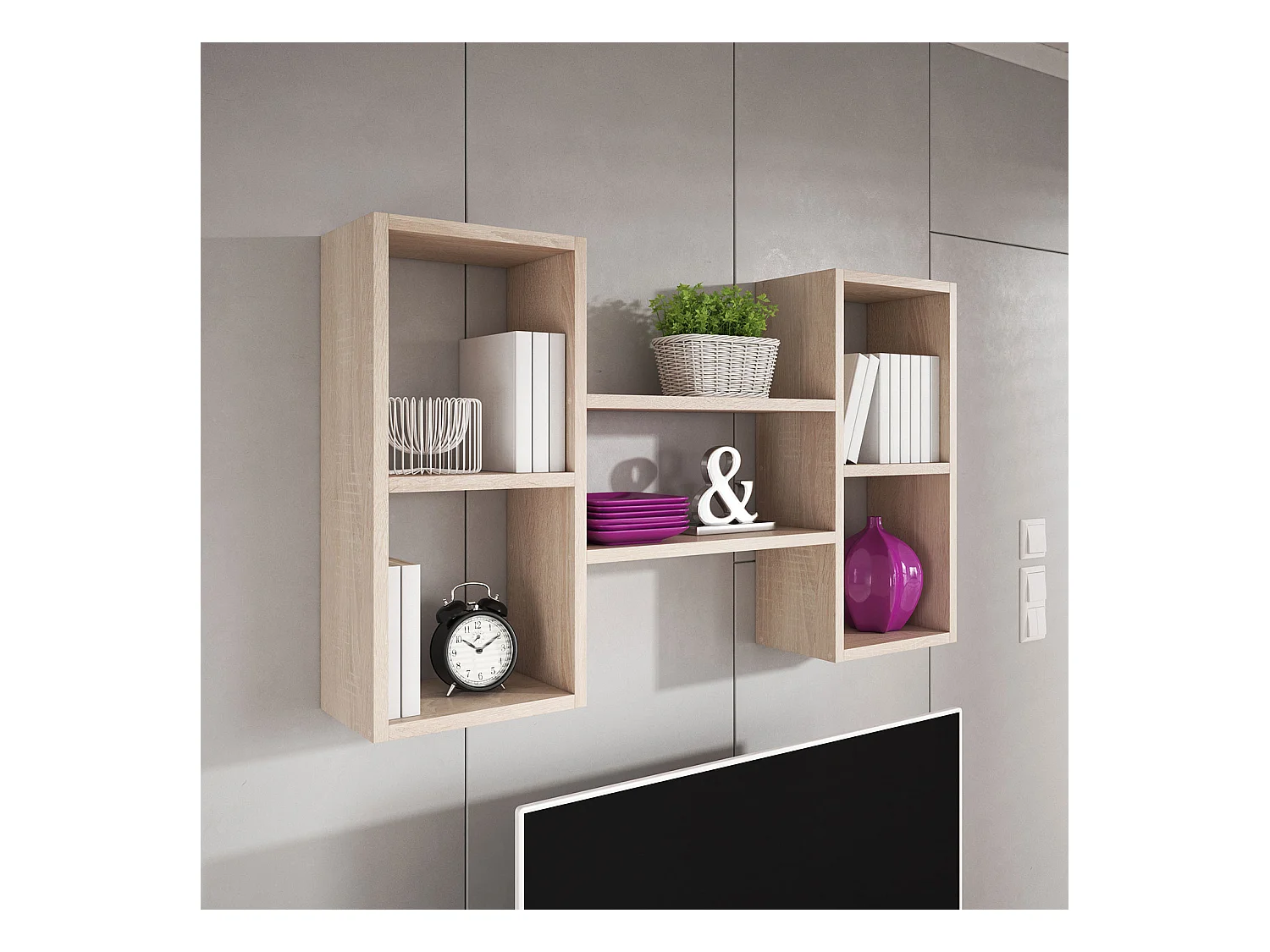 WANDREGAL Trio Eiche Sonoma 102 / 18 / 60cm