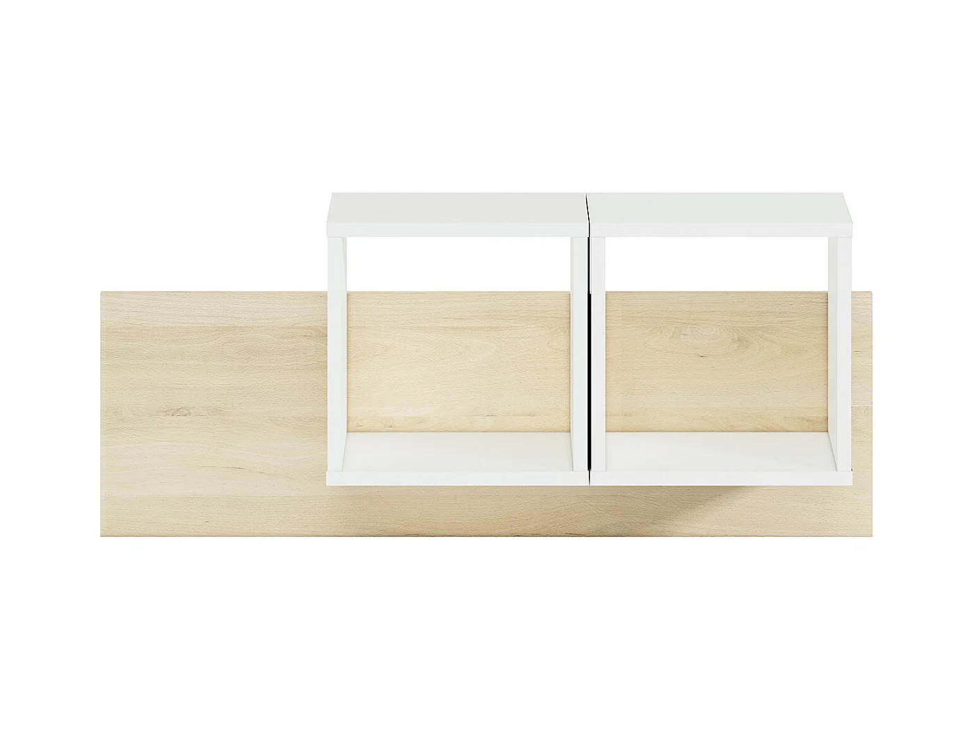 WANDREGAL Drop weiß / Fjord Buche 92 / 22 / 42cm