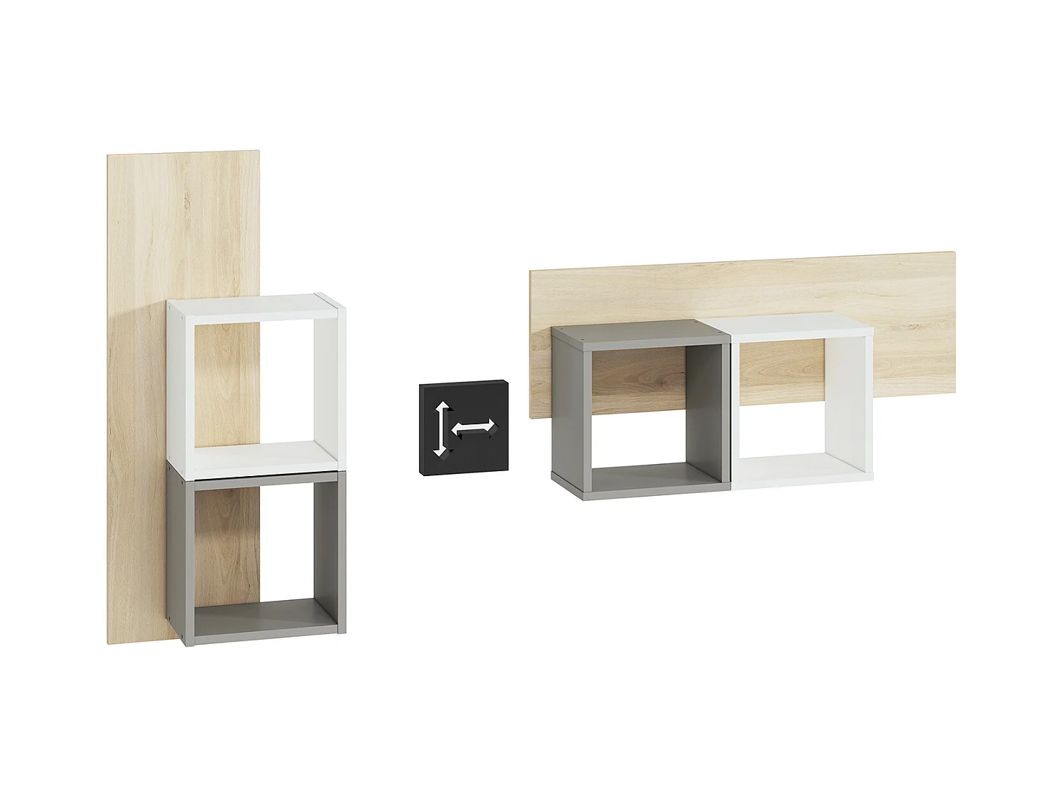 WANDREGAL Drop weiß / Fjord Buche 92 / 22 / 42cm