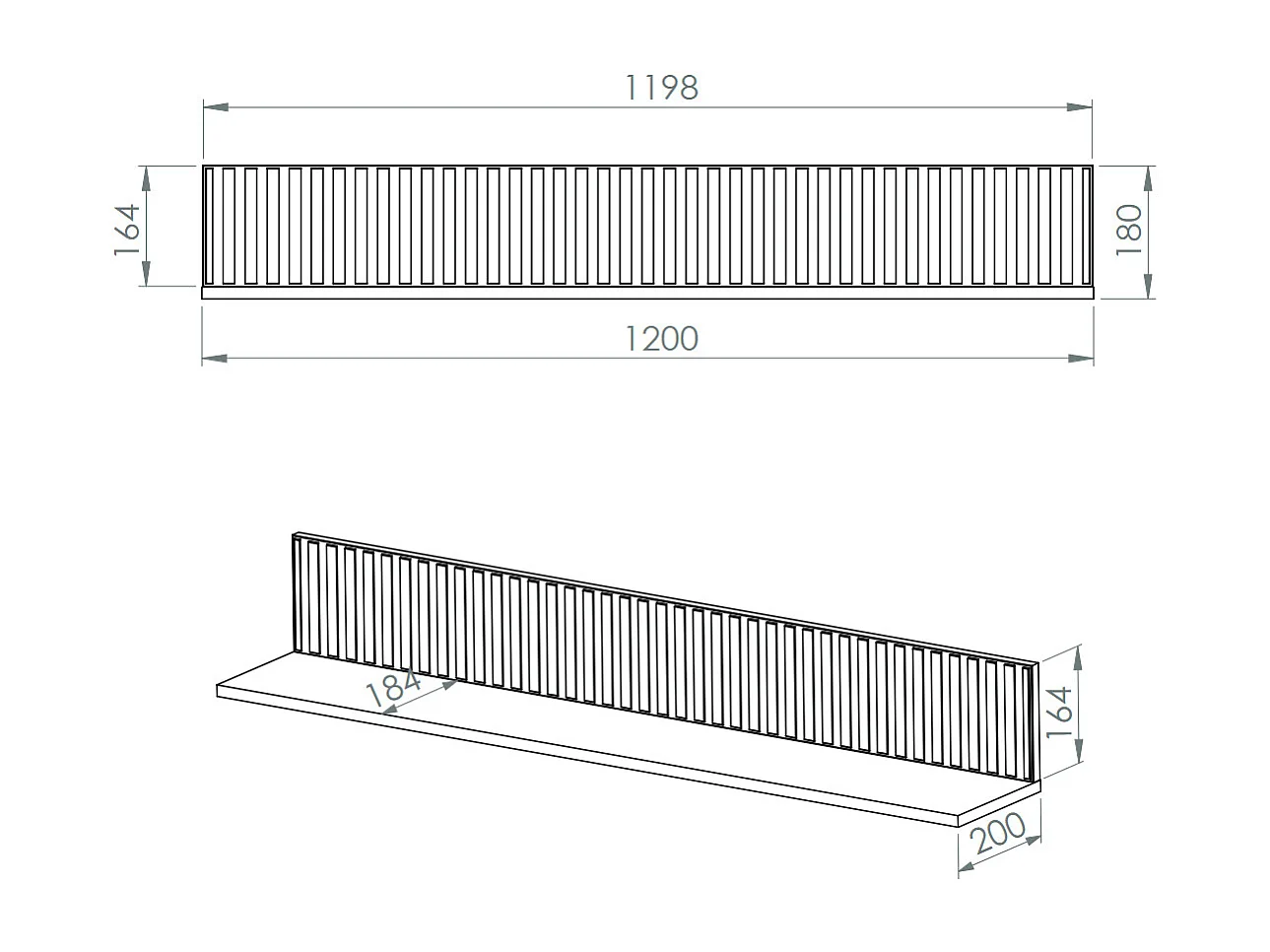 WANDREGAL Sophie kaschmir matt 120 / 20 / 18cm