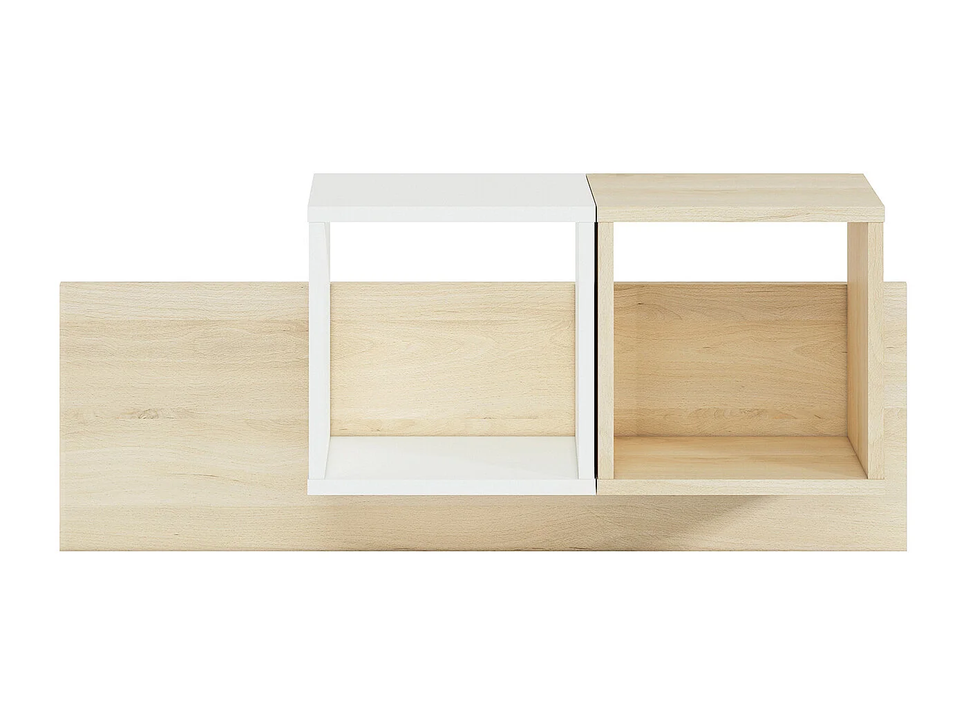 WANDREGAL Drop weiß / Fjord Buche 92 / 22 / 42cm