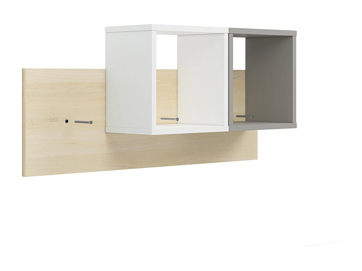 WANDREGAL Drop weiß / grau / Fjord Buche 92 / 22 / 42cm