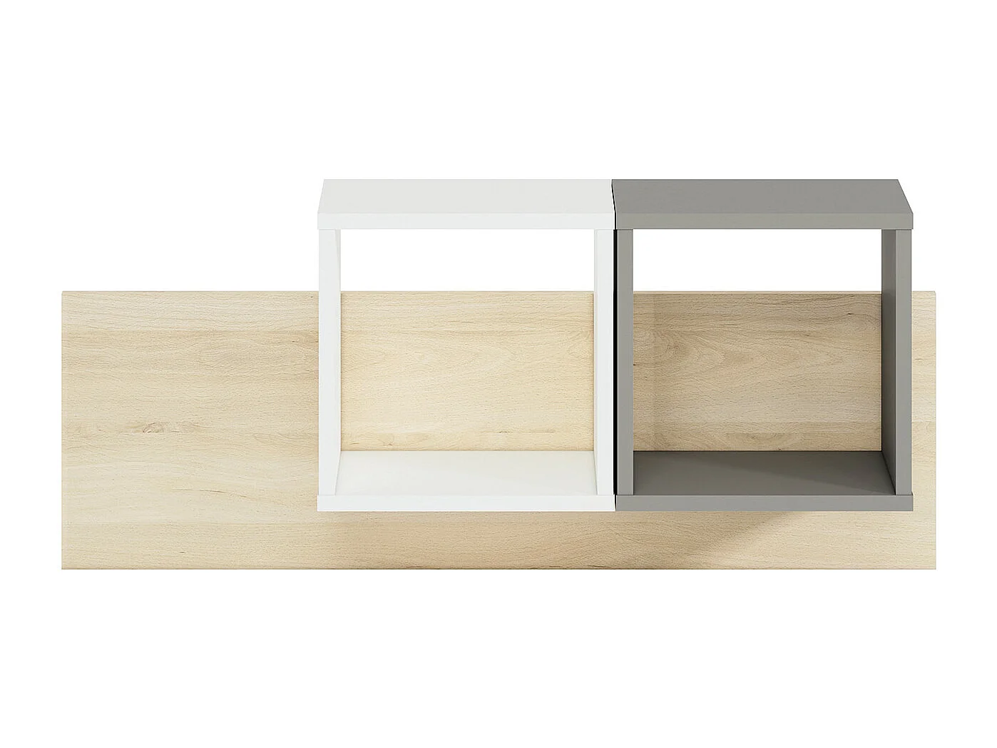 WANDREGAL Drop weiß / grau / Fjord Buche 92 / 22 / 42cm