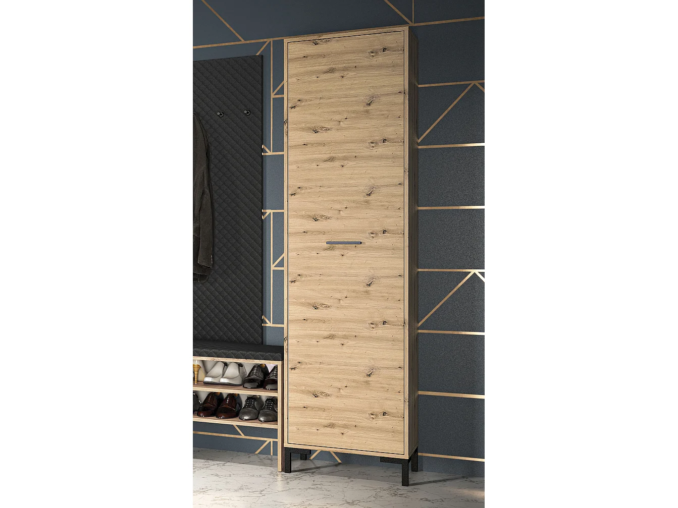GARDEROBENSCHRANK Nevio Artisan Eiche 55 / 34 / 200cm