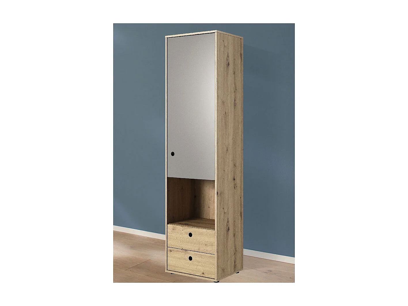 STAURAUMSCHRANK Kuki Bernstein Eiche / platingrau 50 / 40 / 193 cm