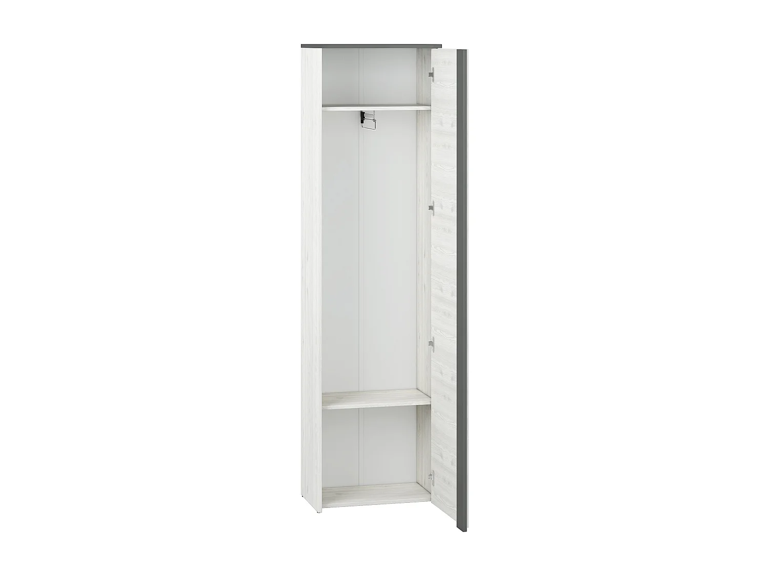 GARDEROBENSCHRANK Hyga Pinie weiß / anthrazit 54 / 34 / 198cm