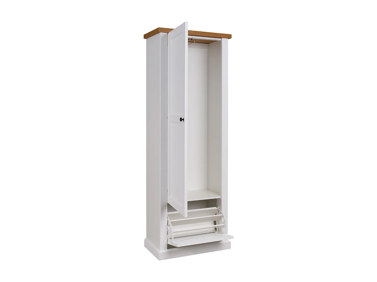 GARDEROBENSCHRANK Galineo 71,5 / 41,5 / 200cm weiß / Eiche Natur