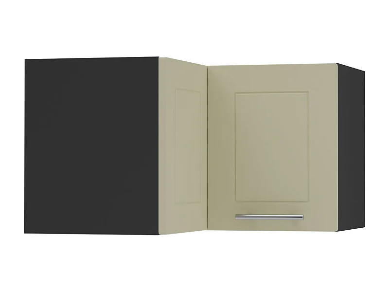ECKHÄNGESCHRANK Kvantum W12/60/36 Vanille Matt / Schwarz Matt 60 / 60 / 36cm
