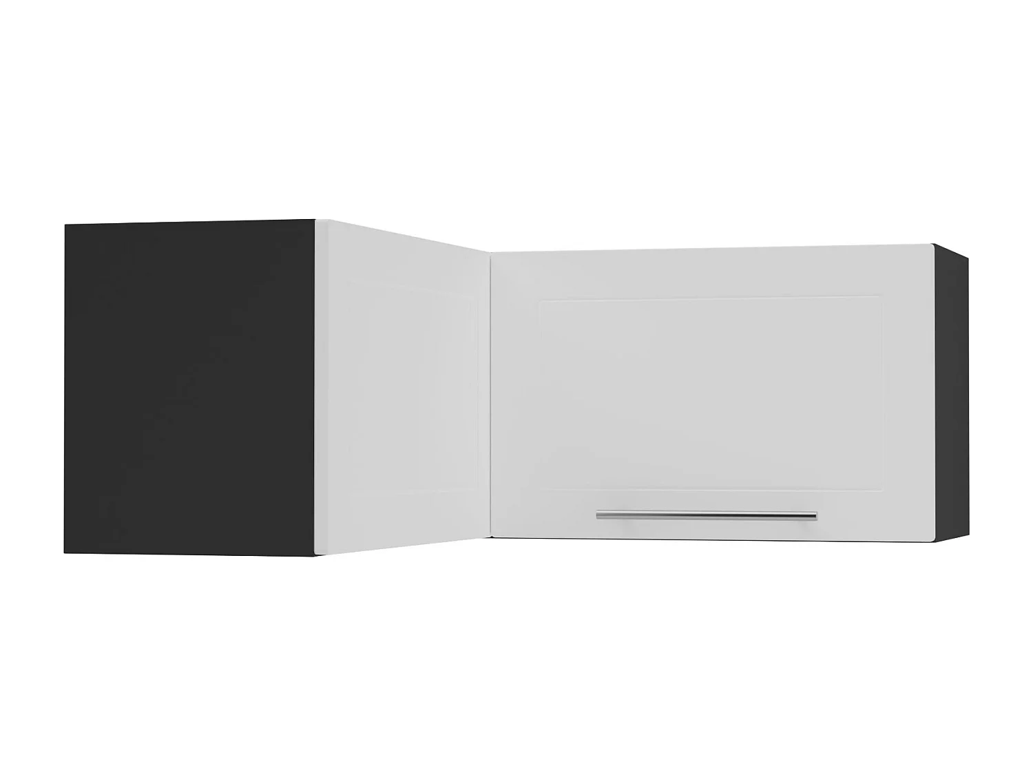 ECKHÄNGESCHRANK Kvantum W14/90/36 Weiß Matt / Schwarz Matt 90 / 90 / 36cm