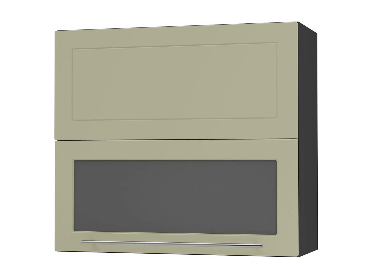 KÜCHENHÄNGESCHRANK Kvantum W8BS/80 Vanille Matt / Schwarz Matt 80 / 32,5 / 72cm