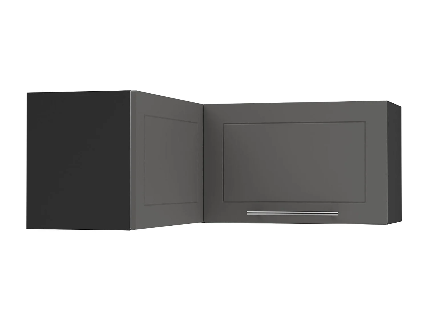 ECKHÄNGESCHRANK Kvantum W14/90/36 Graphit Matt / Schwarz Matt 90 / 90 / 36cm