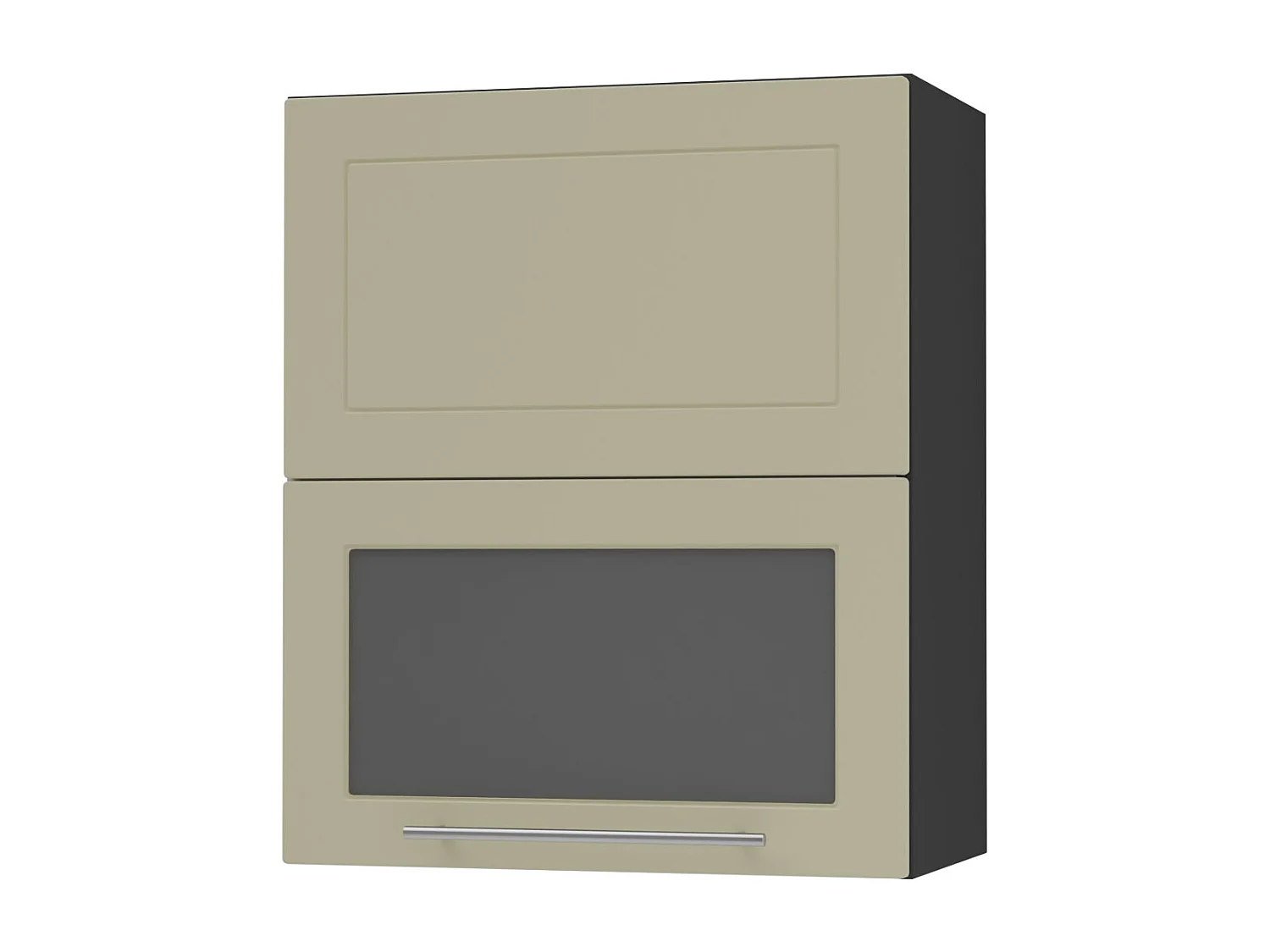 KÜCHENHÄNGESCHRANK Kvantum W8BS/60 Vanille Matt / Schwarz Matt 60 / 32,5 / 72cm