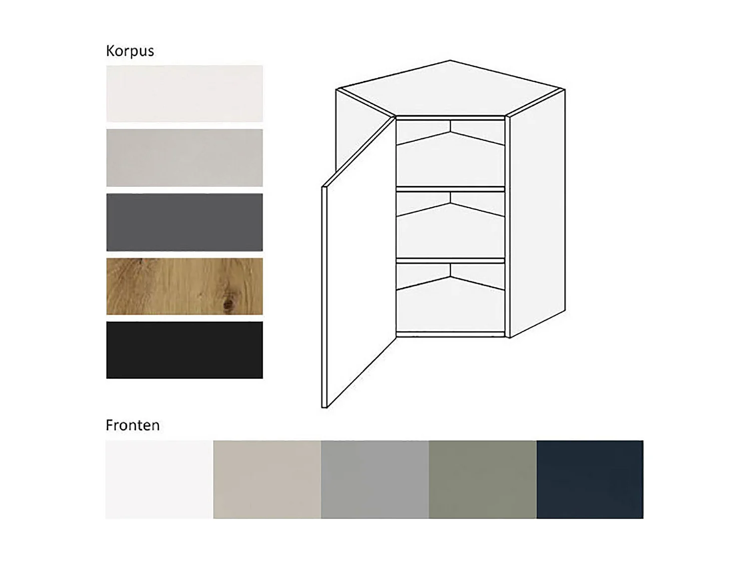 KÜCHENHÄNGESCHRANK Kvantum W10/60 Dust Grey Matt / Eiche Artisan Matt 60 / 60 / 72cm