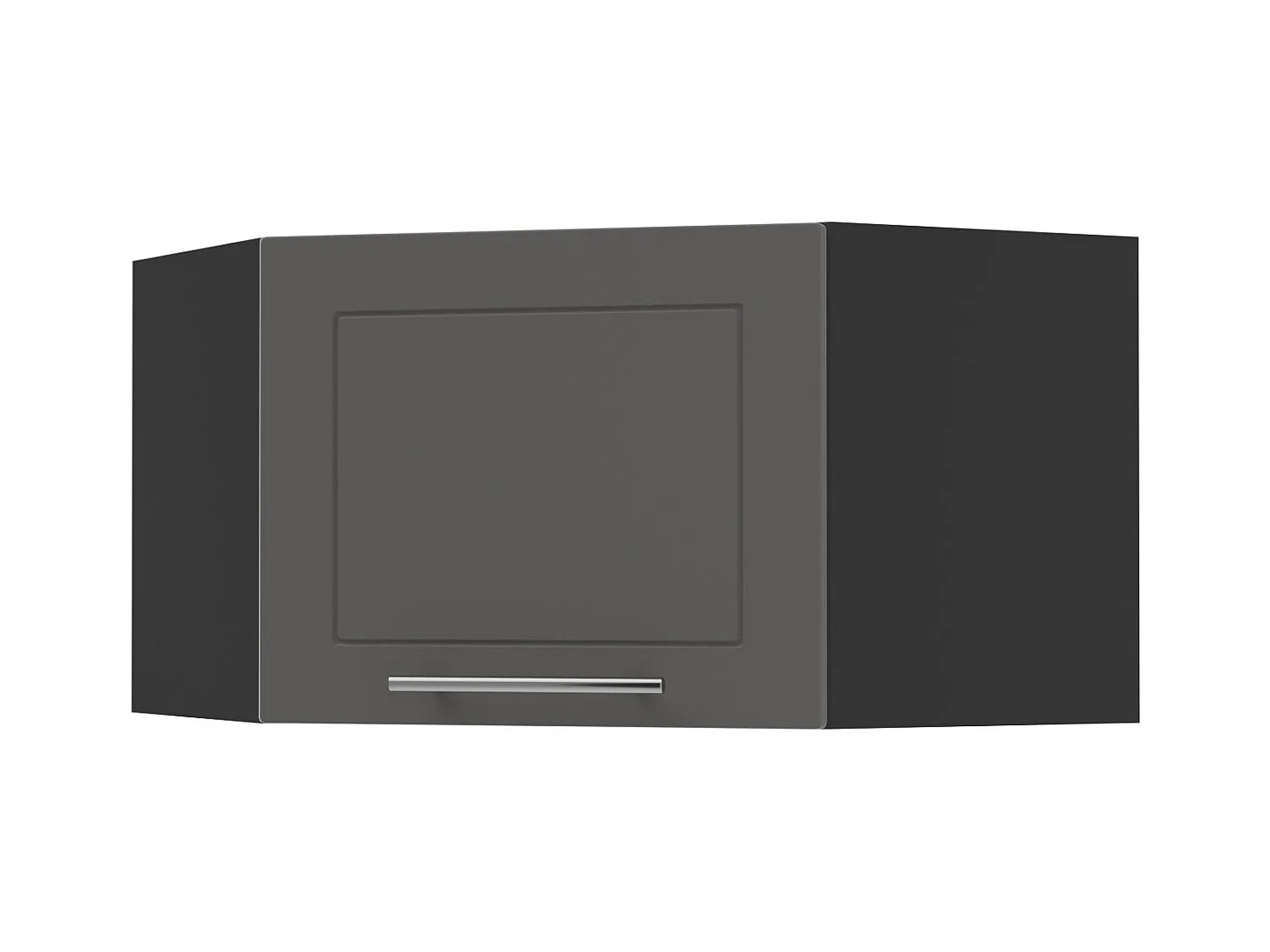 ECKHÄNGESCHRANK Kvantum W10/60/36 Graphit Matt / Schwarz Matt 60 / 60 / 36cm