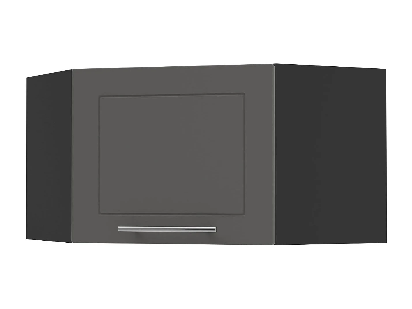 ECKHÄNGESCHRANK Kvantum W10/60/36 Graphit Matt / Schwarz Matt 60 / 60 / 36cm