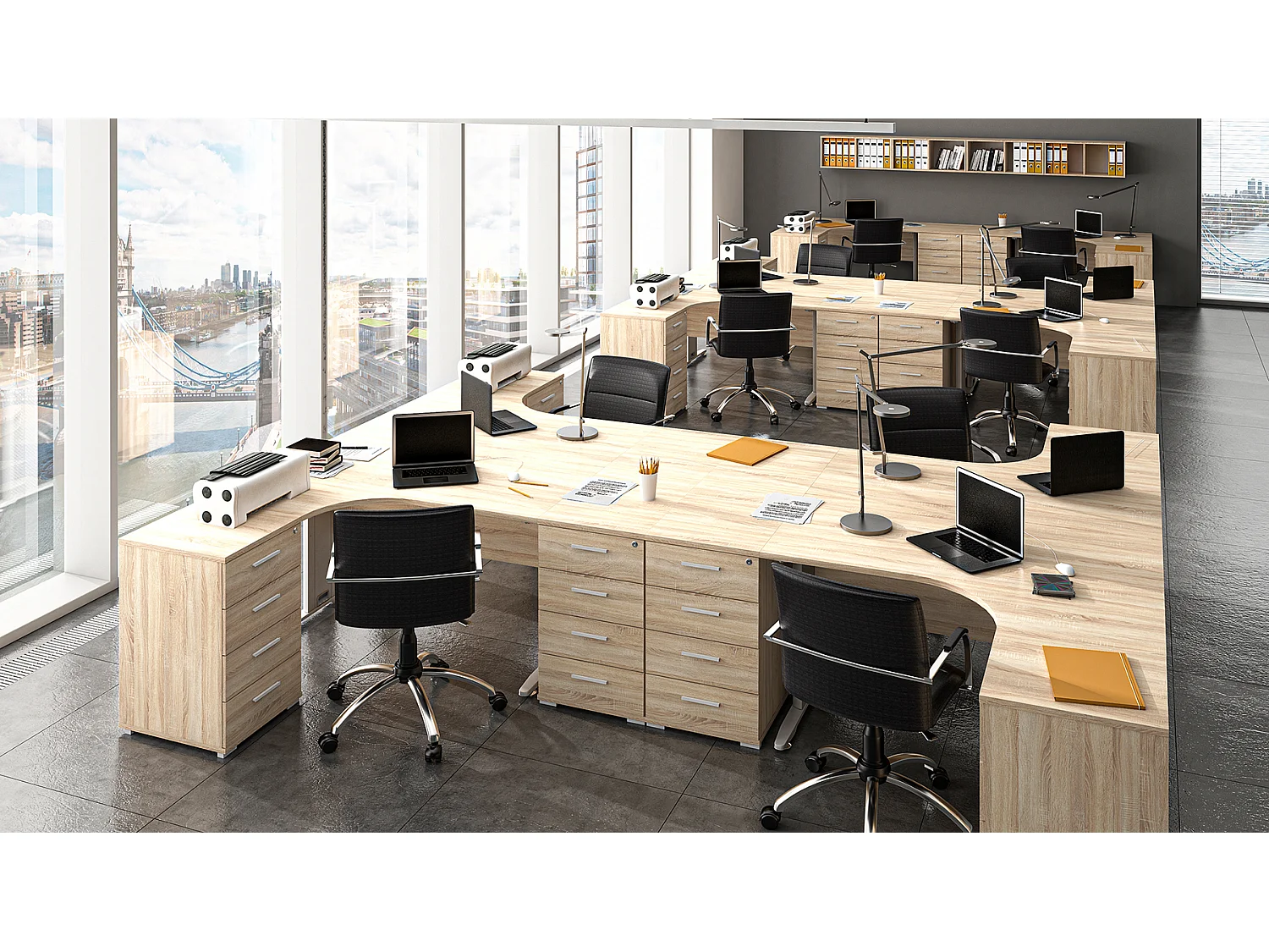 AKTENSCHRANK Optimal Sonoma Eiche hell 79 / 41 / 124cm