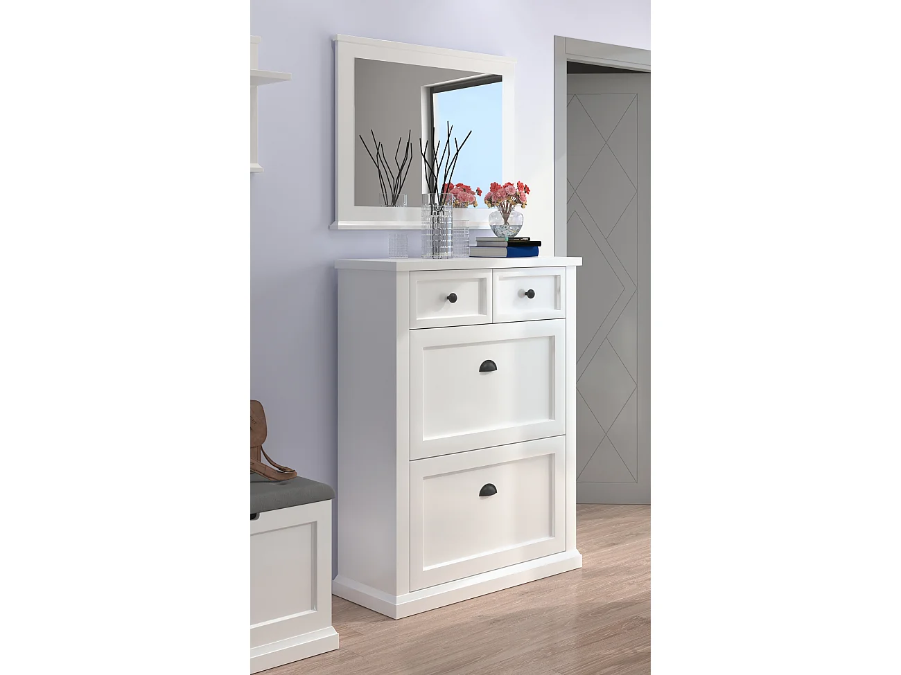 GARDEROBENSCHRANK Galineo weiß 2-teilig