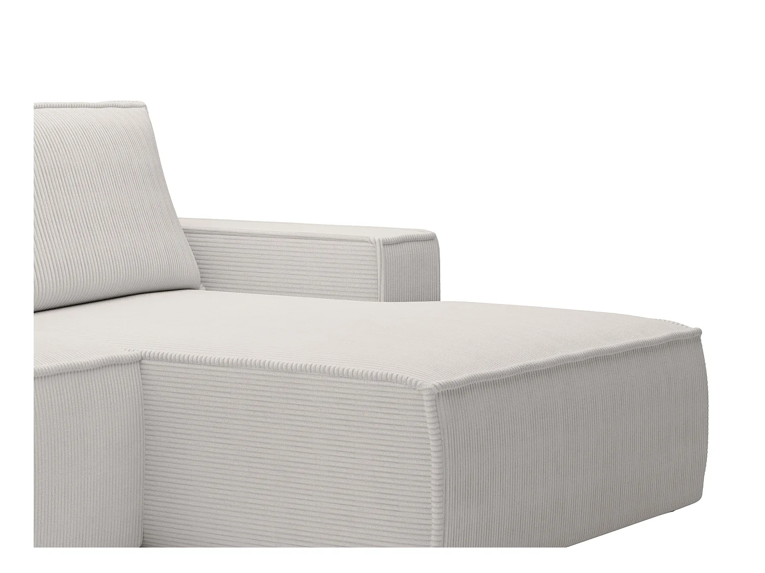 Liten høyrekonvertibel hjørnesofa i beige kordfløyel AMELIA