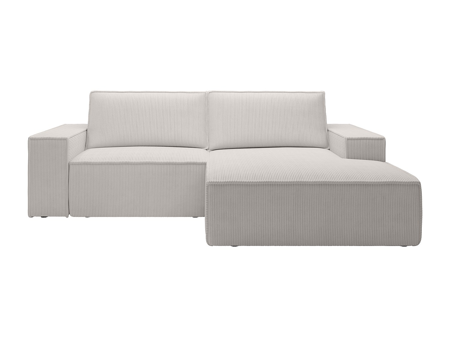 Vente-unique Kleines Ecksofa mit Schlaffunktion - Ecke rechts - Cord - Beige - AMELIA 15230344
