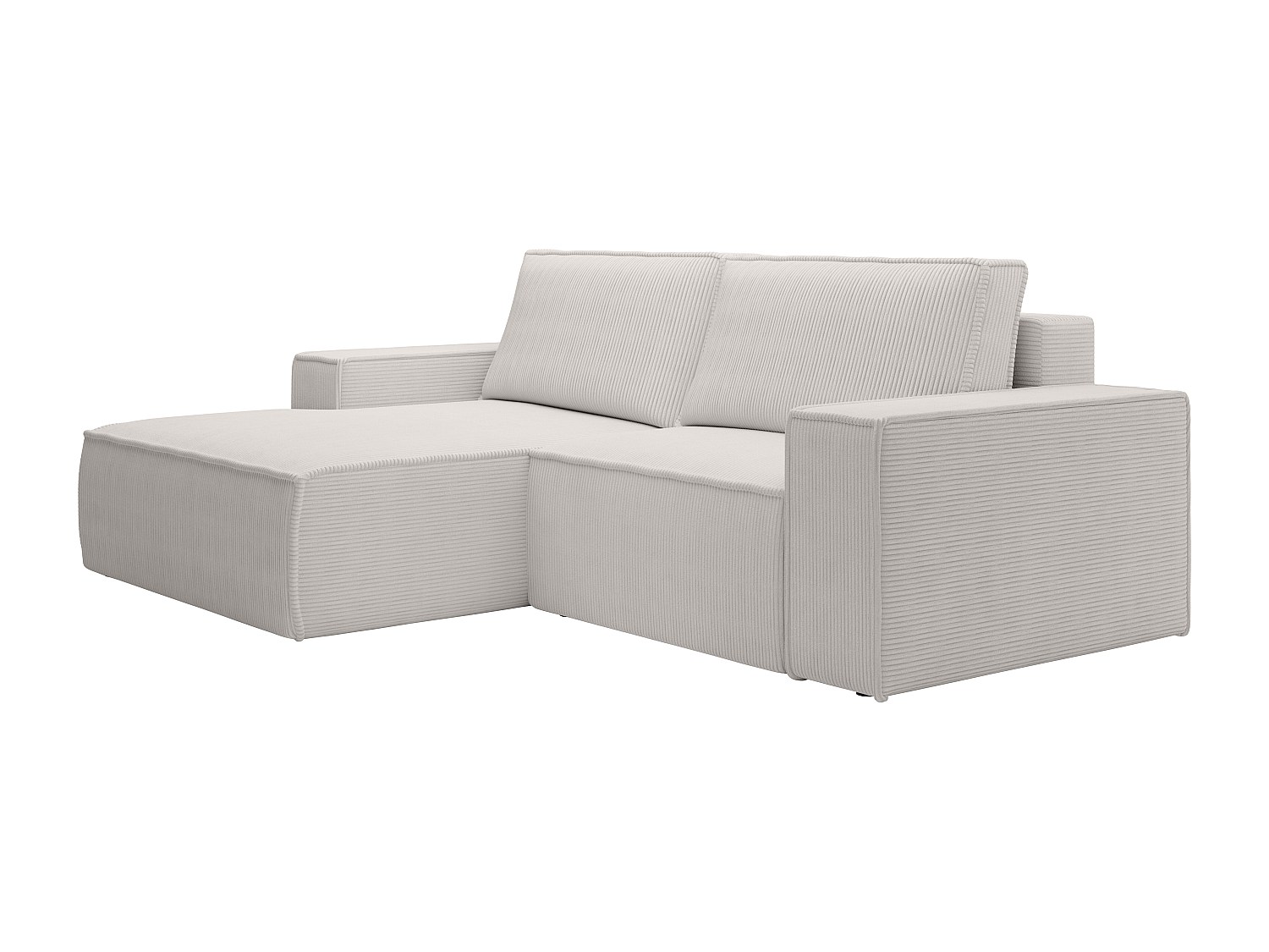 Kleines Ecksofa mit Schlaffunktion - Ecke links - Cord - Beige - AMELIA günstig online kaufen