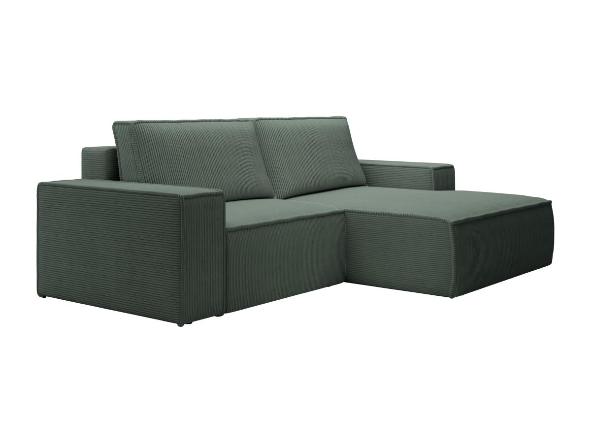 Kleines Ecksofa mit Schlaffunktion - Ecke rechts - Cord - Tannengrün - AMEL günstig online kaufen
