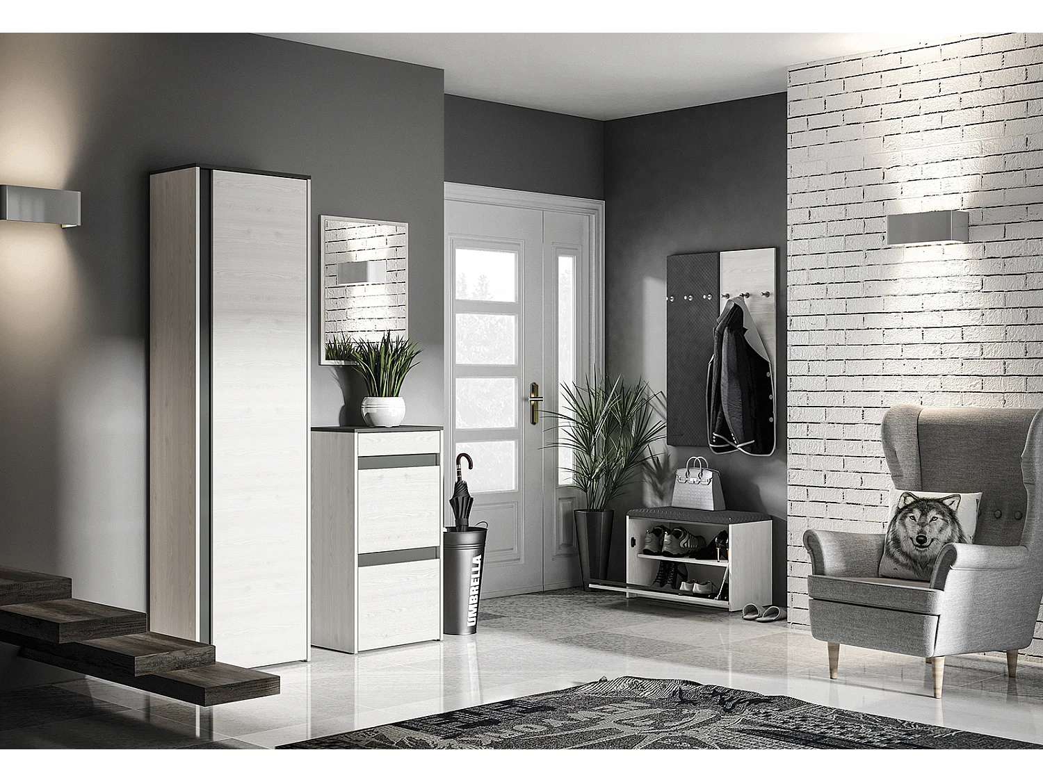 PANEEL Hyga Pinie weiß 34 / 2 / 102cm