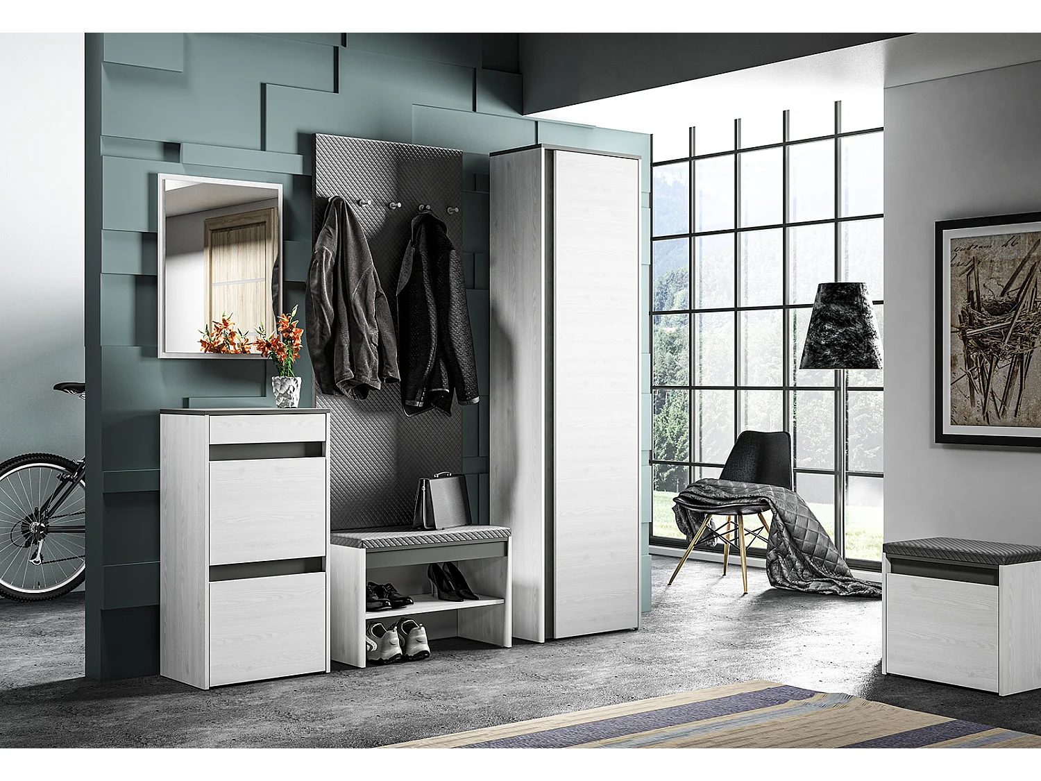 PANEEL Hyga Pinie weiß 34 / 2 / 102cm