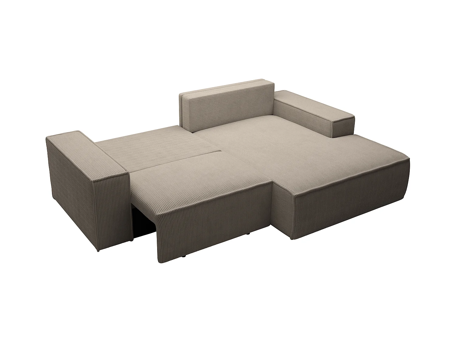 Pequeño sofá rinconera derecha de pana color topo AMELIA