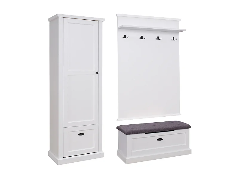GARDEROBEN-SET Galineo weiß 3-teilig