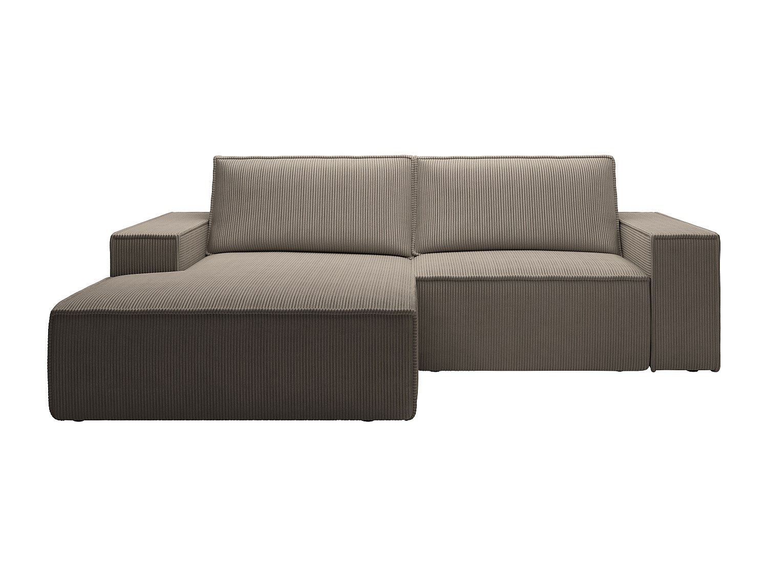 Liten Vänstervändvänd bäddsoffa i taupe manchester AMELIA