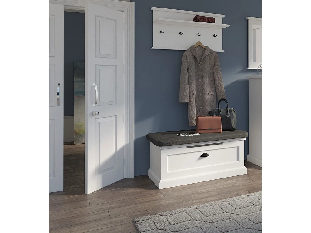 GARDEROBEN-SET Galineo weiß / grau 2-teilig