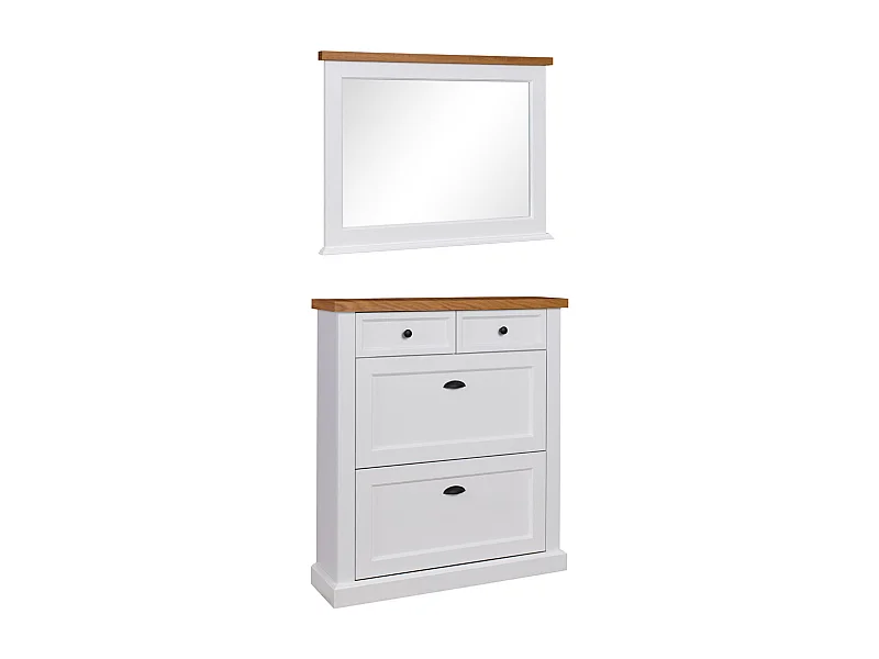 GARDEROBEN-SET Galineo weiß / Eiche Natur 2-teilig