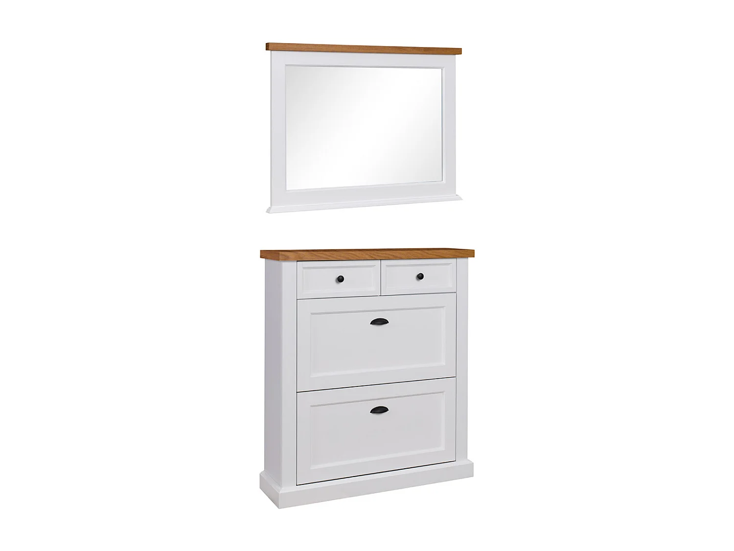 GARDEROBEN-SET Galineo weiß / Eiche Natur 2-teilig