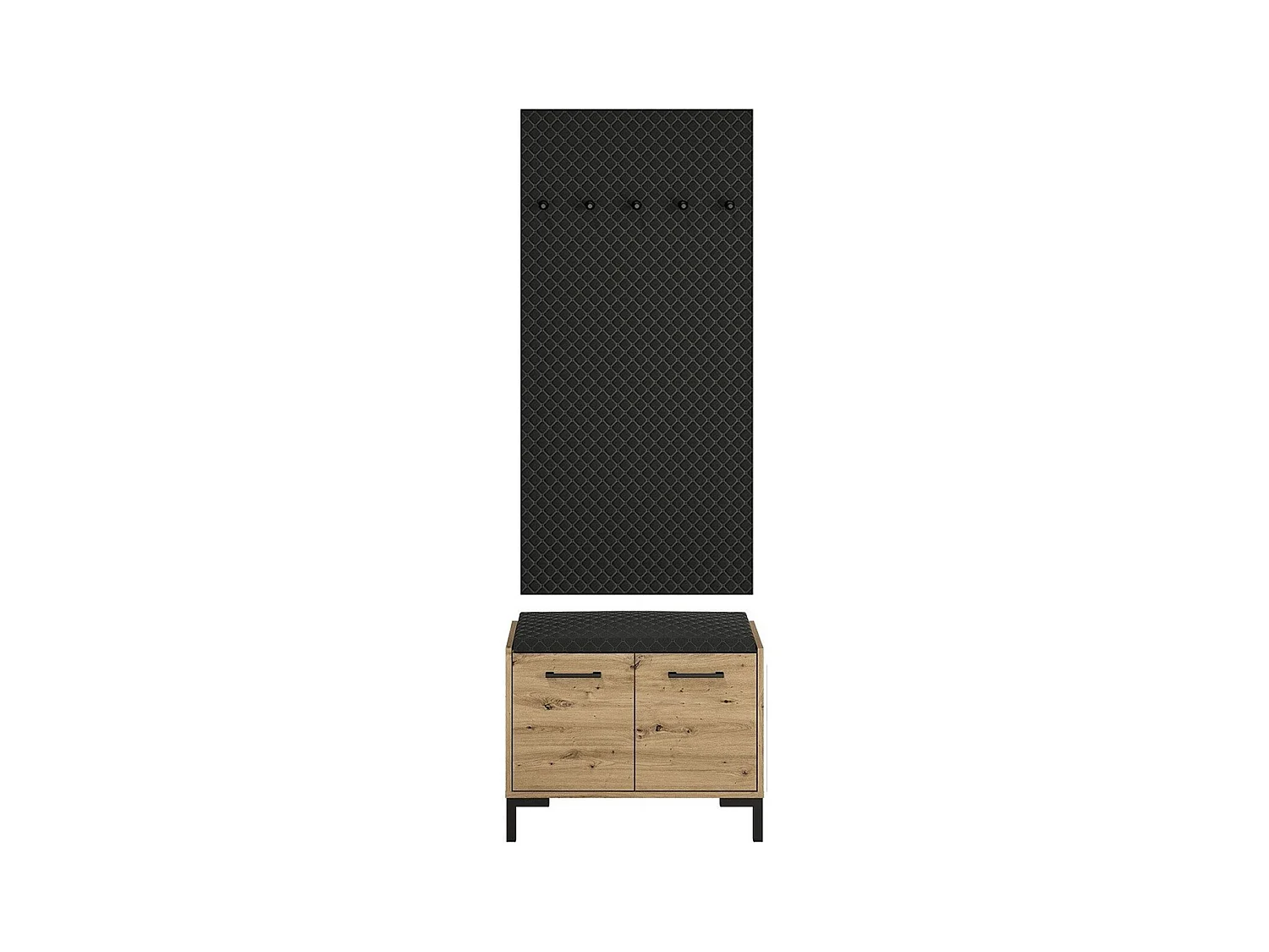 GARDEROBE 2-teilig Nevio Artisan Eiche / schwarz 2-teilig