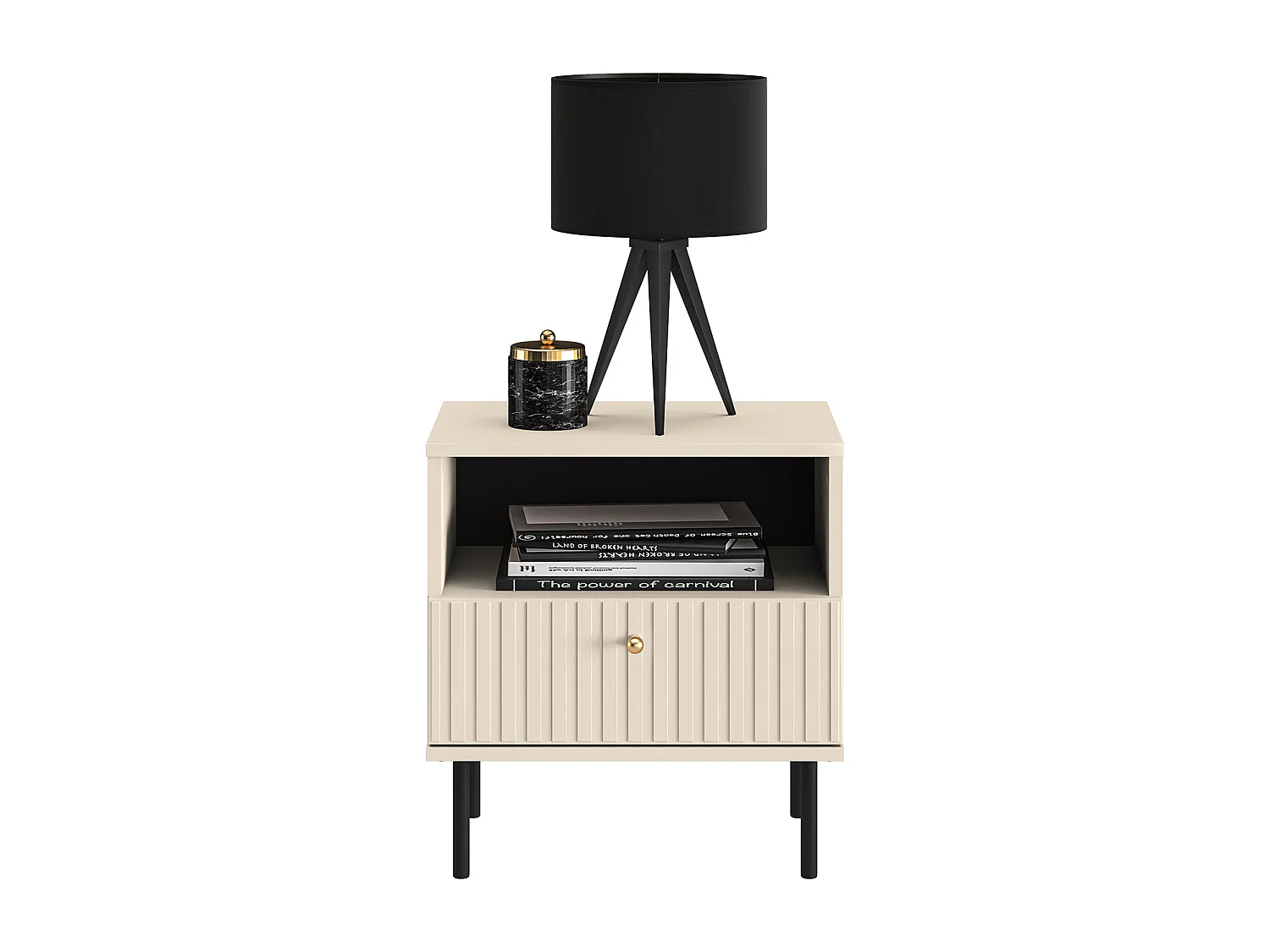 NACHTKONSOLE Sophie kaschmir matt 50 / 34 / 53cm