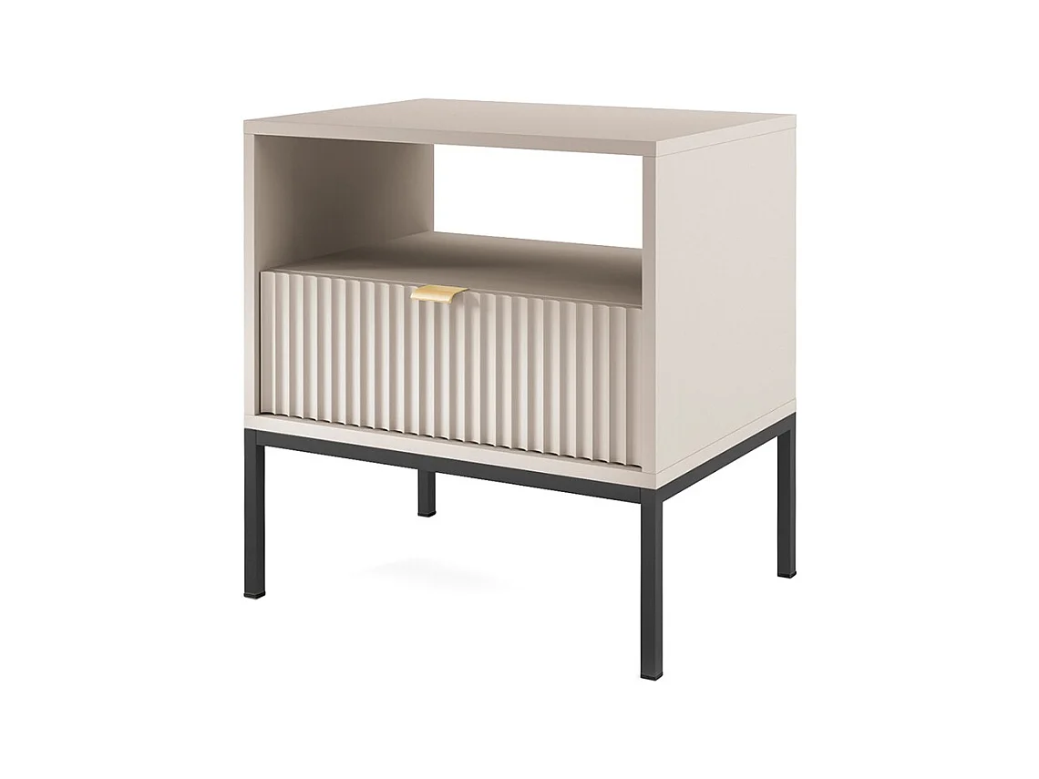 NACHTKONSOLE Nova Kaschmir / Schwarz 54 / 39 / 56cm