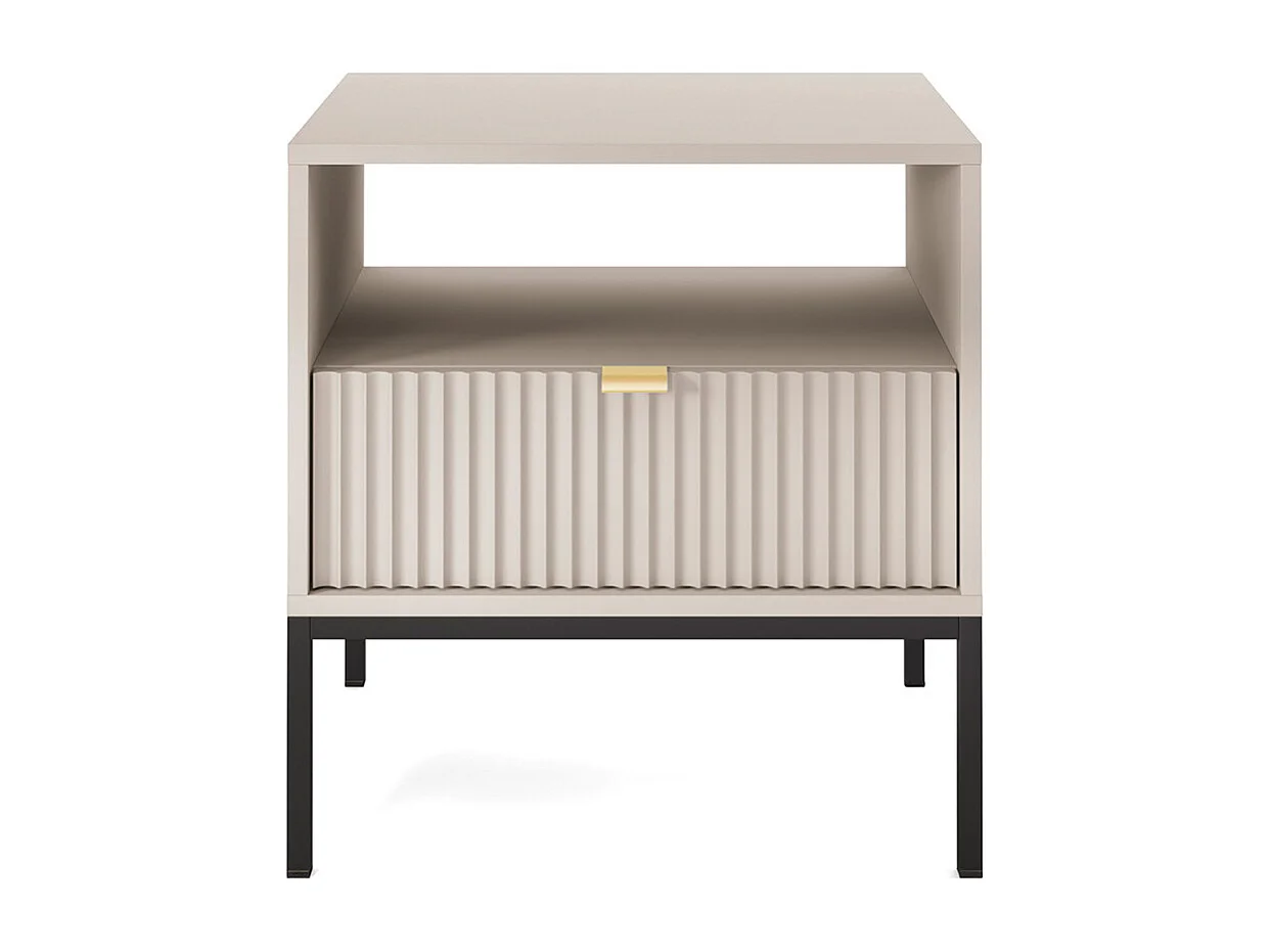 NACHTKONSOLE Nova Kaschmir / Schwarz 54 / 39 / 56cm