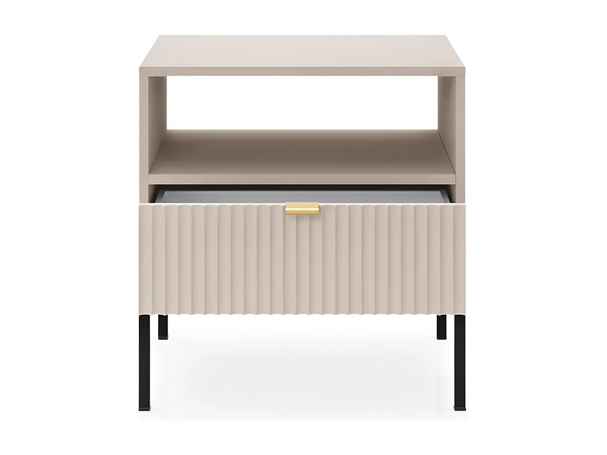 NACHTKONSOLE Nova Kaschmir / Schwarz 54 / 39 / 56cm