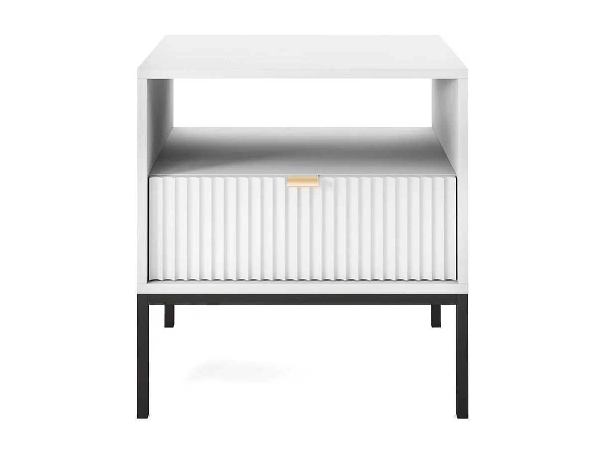 NACHTKONSOLE Nova Weiß / Schwarz 54 / 39 / 56cm