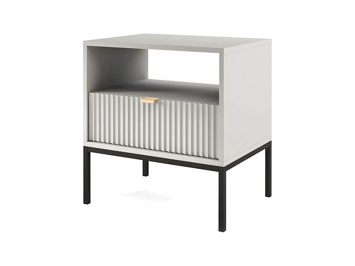 NACHTKONSOLE Nova Grau / Schwarz 54 / 39 / 56cm