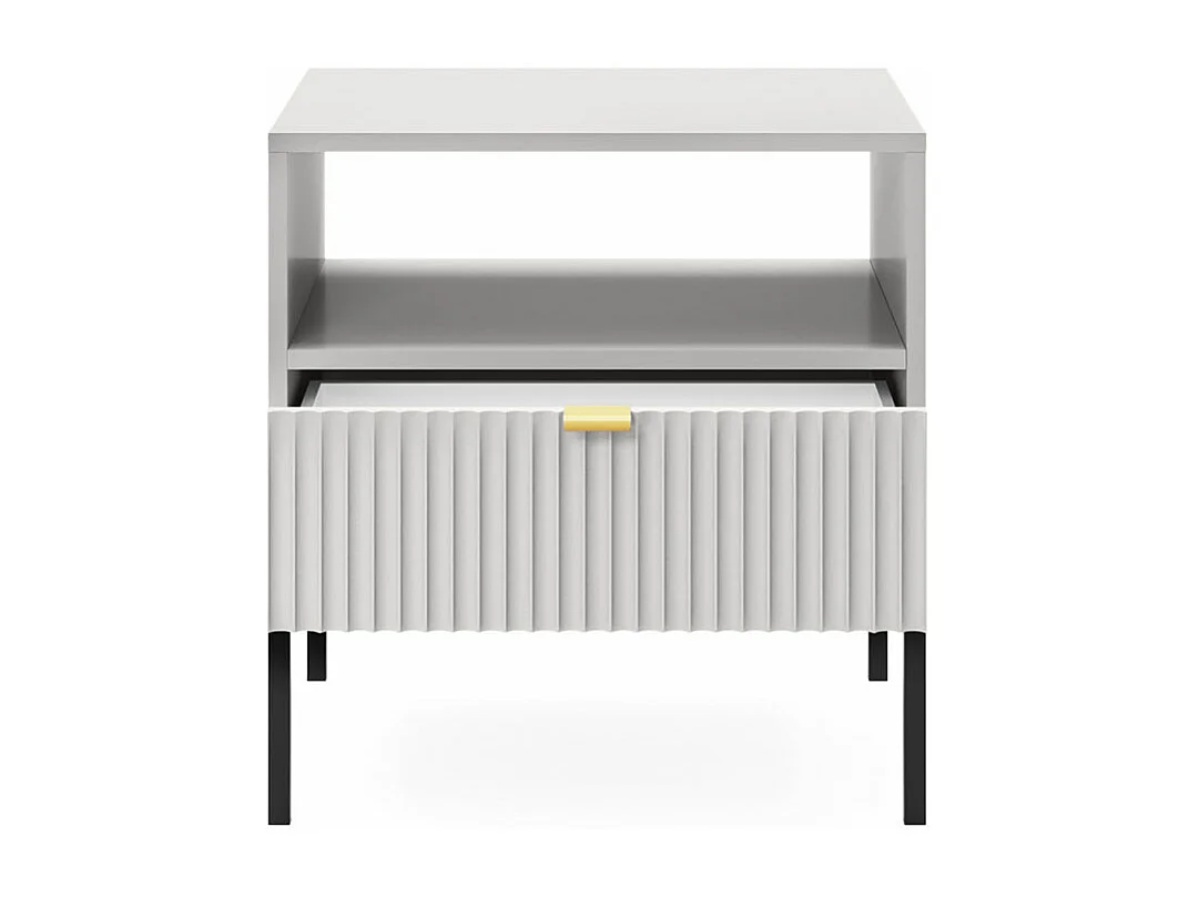 NACHTKONSOLE Nova Grau / Schwarz 54 / 39 / 56cm