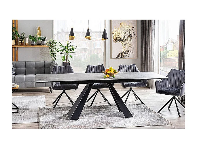 ESSTISCH Salvadore schwarz 160 / 90 / 76cm